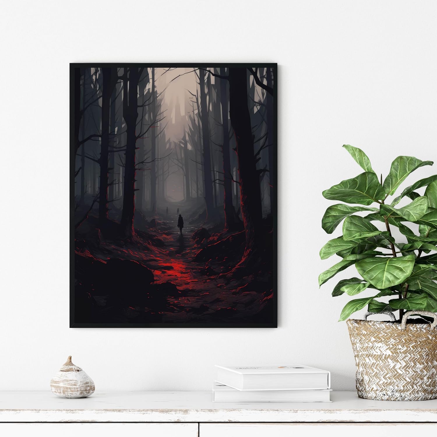 Forest of Shadows Art Poster Print, Haunted Scary Spooky Halloween Wall Art Painting Decor Gallery 29 (Forest of Shadows, 24 x 36 inches, Unframed)