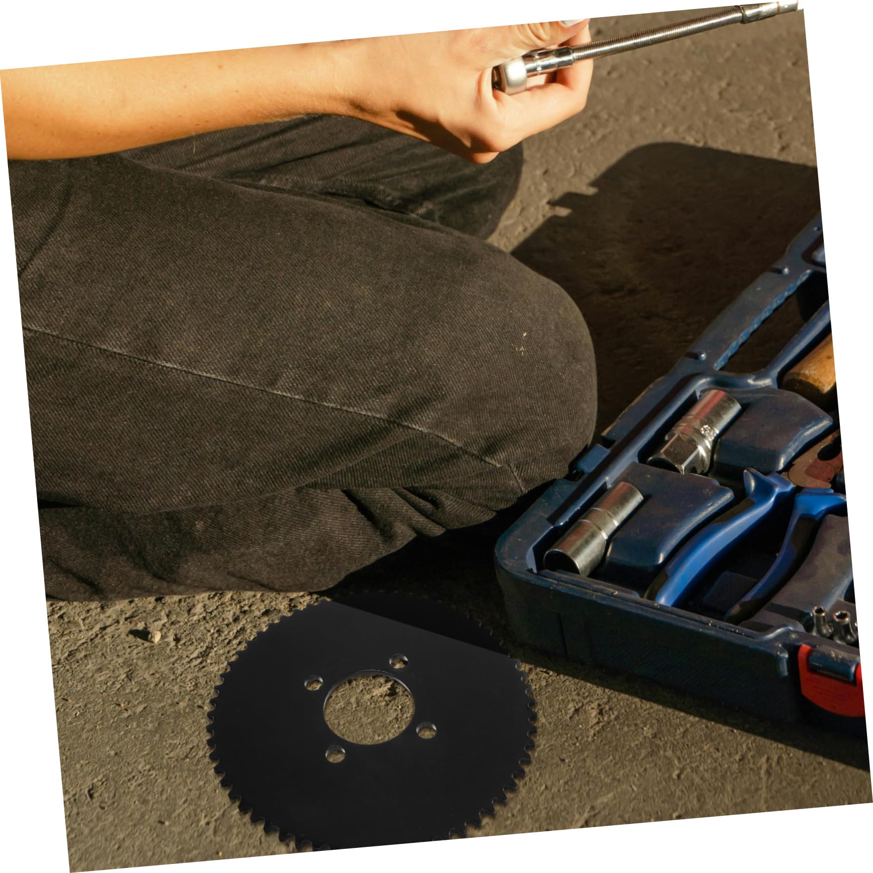 Gatuida Pignon de Chaîne Arrière en Métal Noir, pour Gokarts et Mini Quads, Diamètre 51mm, Installation Facile, Usage Plage et Skate Park