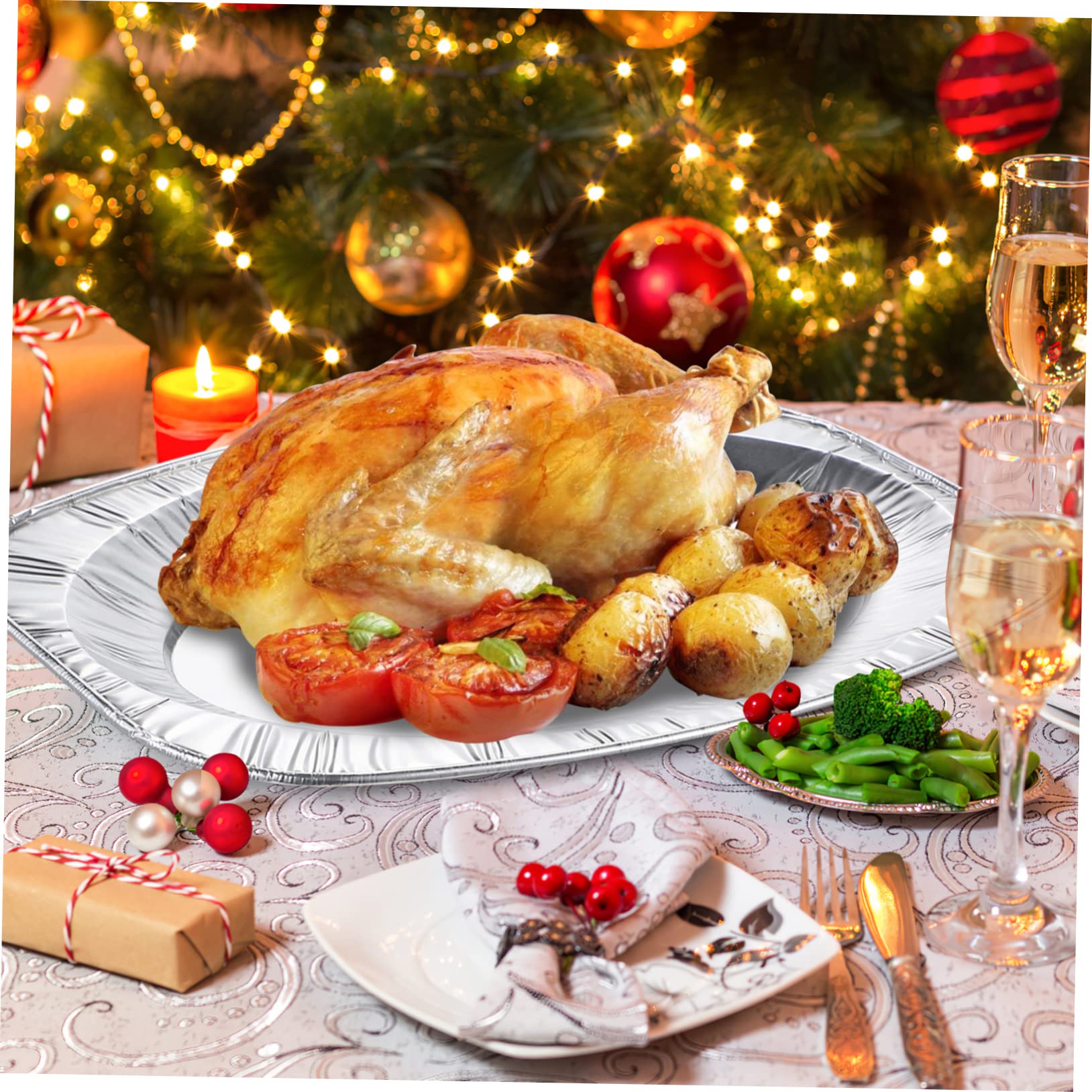 HOODANCOS 30Pcs Disposable Foil Pans Lightweight Serving Dishes for Catering and Banquet Parties Versatile Food Containers for Baking and Meal Prep