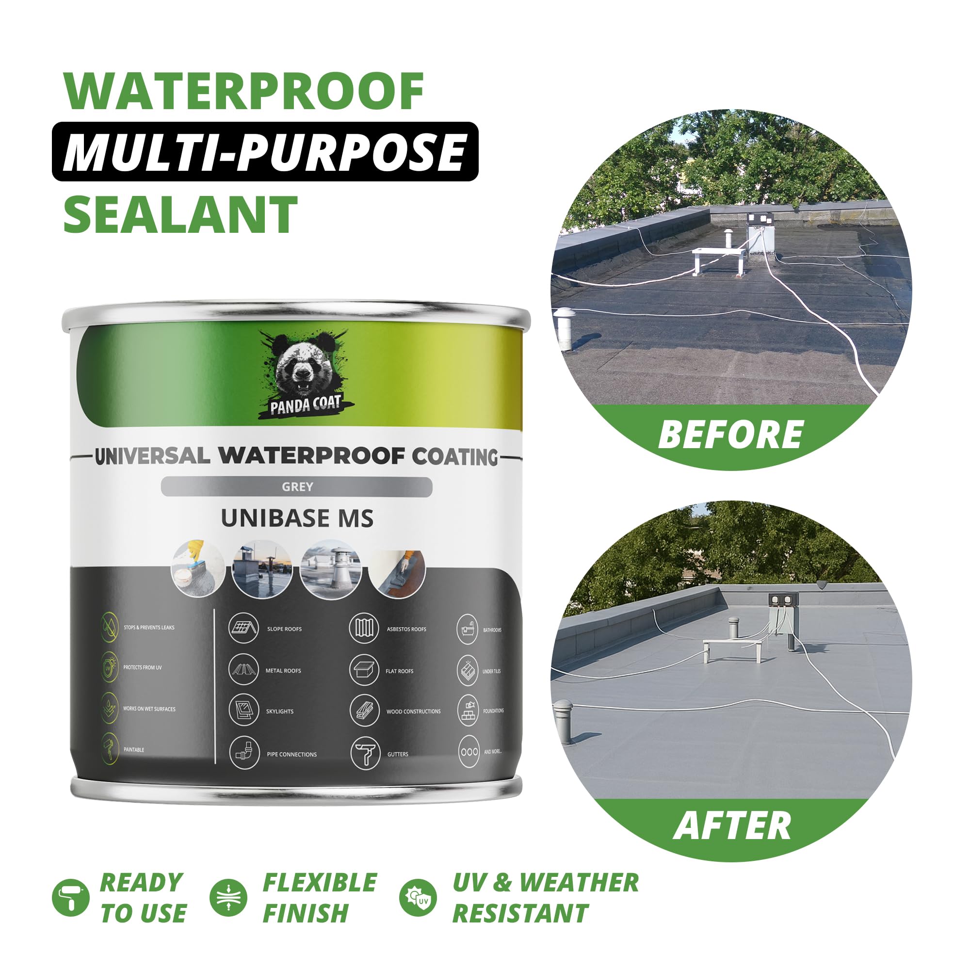 Liquid Rubber Universal Waterproof Sealant, Universal Sealant Indoor & Outdoor, Concrete, Metal & Wood - Image 2