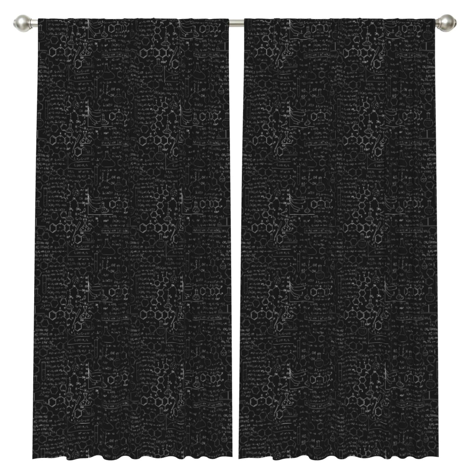 InOmak Chemistry, 2 Panels Window Curtains 52 x 84 Inch Blackout Curtains for Living Room Bedroom