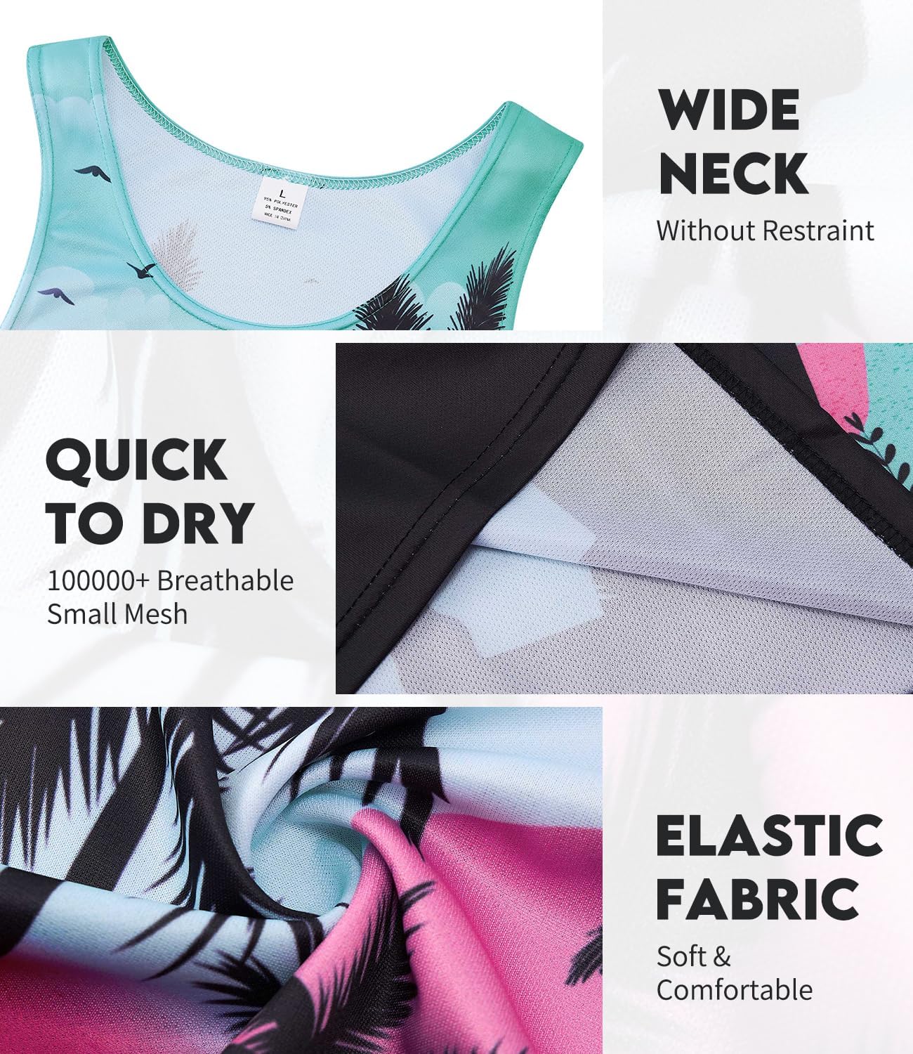 Idgreatim Mens Hawaiian Tank Tops 3D Graphic Summer Beach Sleeveless T Shirt - Image 5