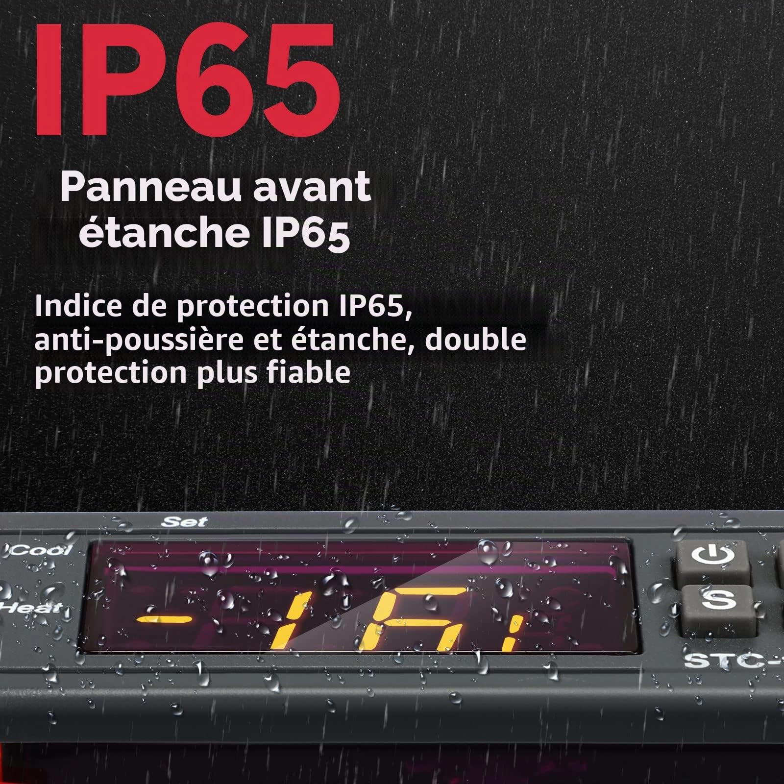 2 Pièces Régulateur de Température Numérique STC-1000 DC 12V 10A Thermostat Centigrade Contrôleur de Température Numérique Général Étalonnage de Température avec Capteur 2 Sorties Relais