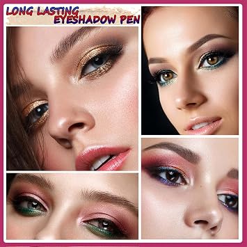 Cream Eyeshadow Stick and Wings Eyeliner Stamp Set Mothers Day Gift, Nude Pink Eye Shadow Pencil Shimmer Smoothing Eyeshadow Pen and Liner,Highlighter Stick, Multi-Dimensional Eye Makeup