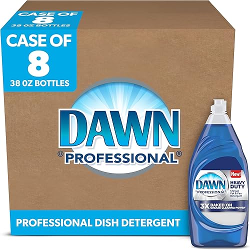 Dawn Detergente manual profesional de alta resistencia para ollas y sartenes, 38 onzas líquidas (caja de 8)