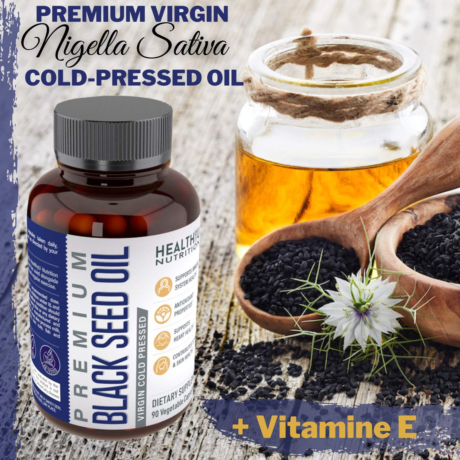 Vegan Black Cumin Seed Oil Capsules 1000mg Cold Pressed Nigella Sativa — Amazon image 5