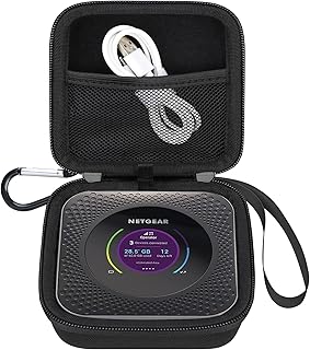 Carrying Case for NETGEAR Nighthawk M1 MR1100 / M5 MR5200 / M6 / M6 Pro MR6500 5G Wireless WiFi Mobile Hotspot Router, Extra Interior Mesh Pocket Fits Cable, Black. (CASE ONLY)