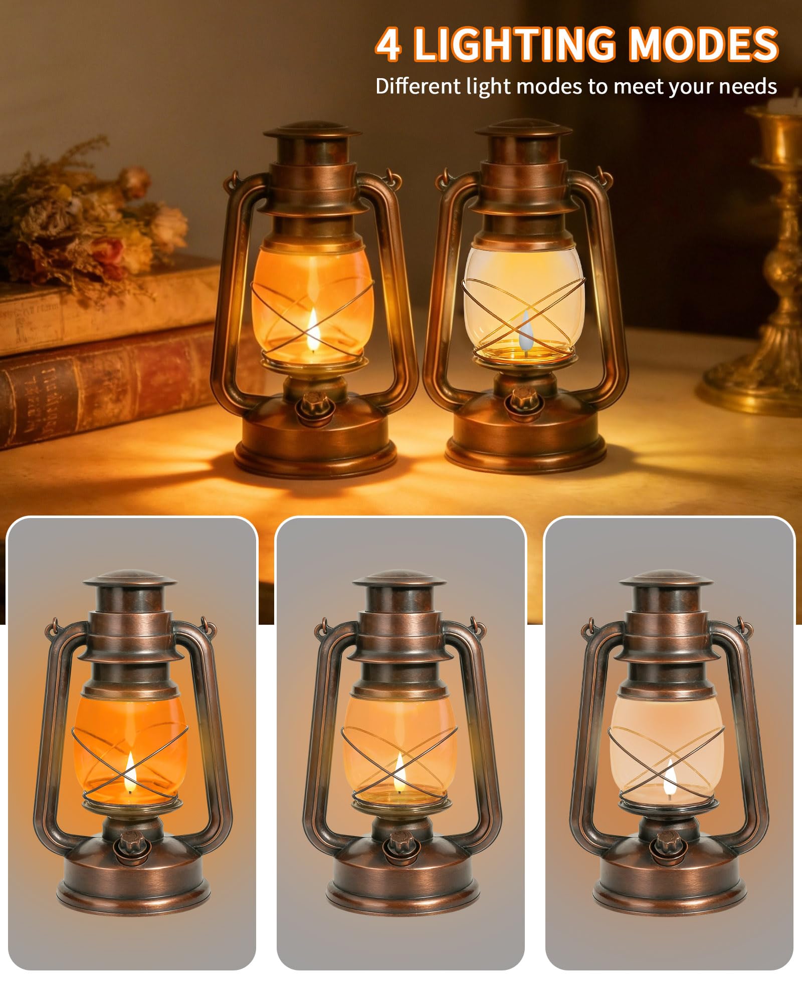 Amazon.com: Double Mode Flame Retro Lantern, Battery Operated