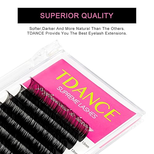 Miniatura 9 de TDANCE - Extensiones de pestañas semipermanentes individuales clásicas de seda, calidad prémium, curvatura D, 0.18mm de grosor, longitud comb. de