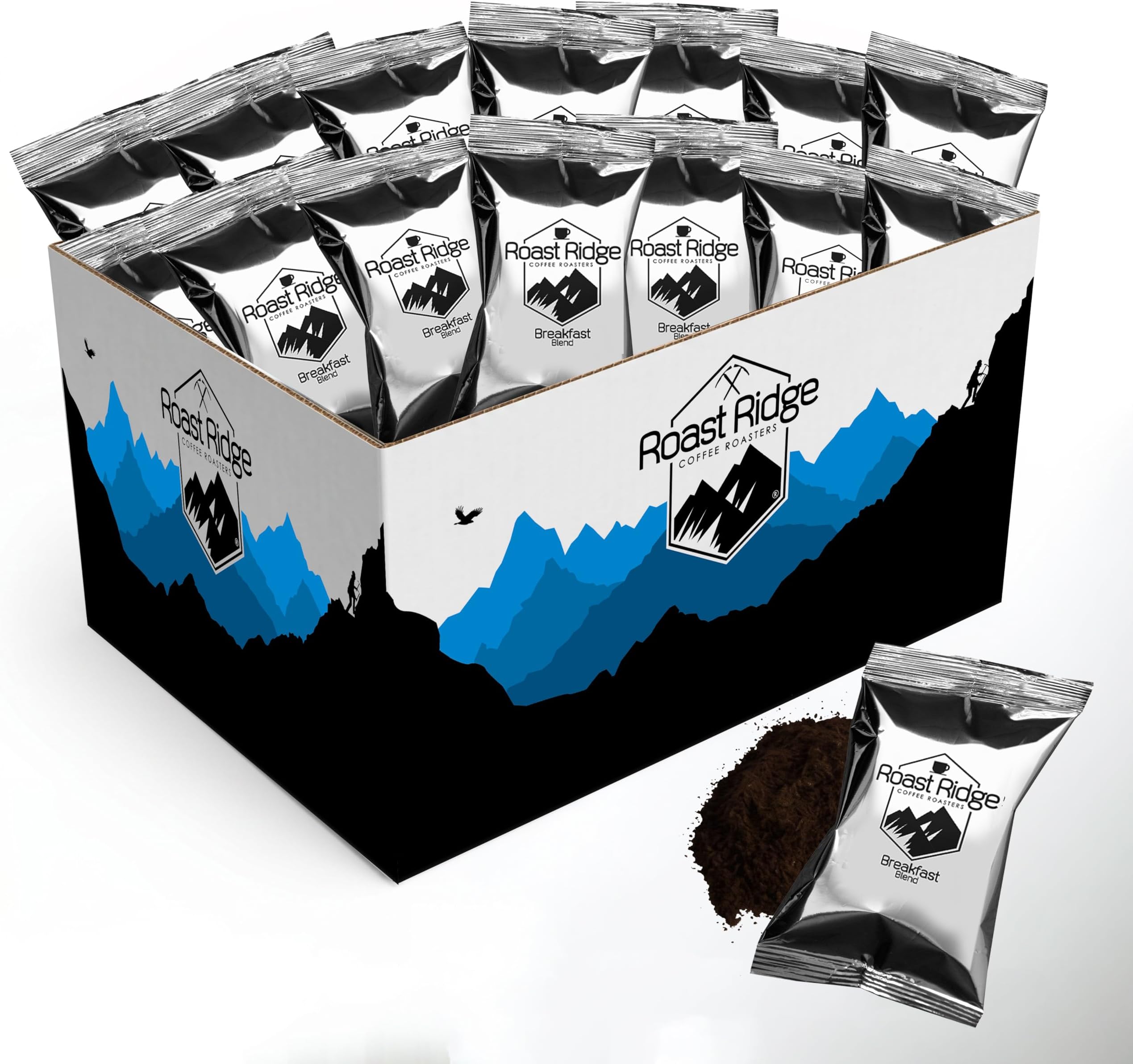 Roast Ridge Coffee 2.0 oz. Portion Pack Pre-Measured for Single Pot of Coffee, Breakfast Blend, 40 Pouches