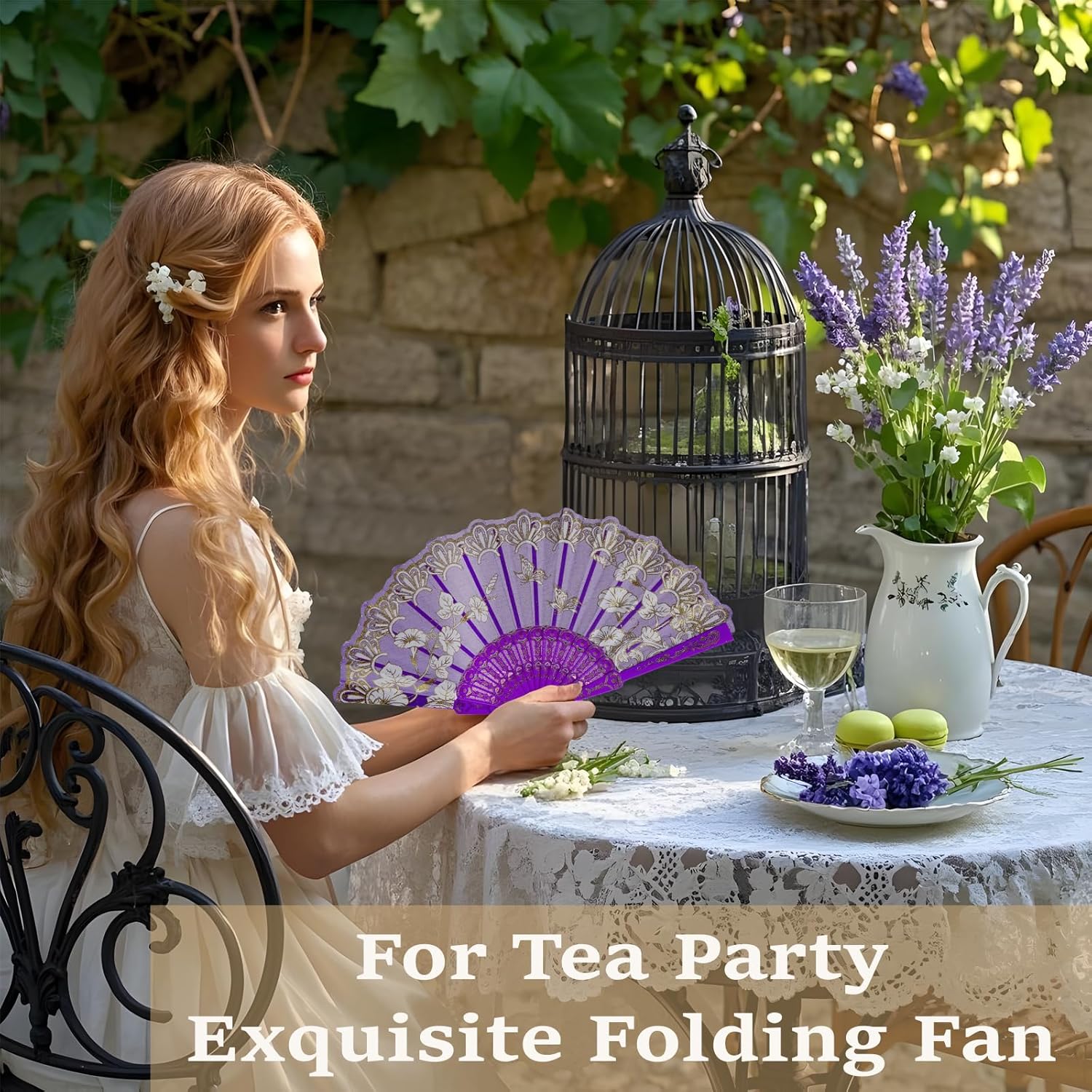 QIRMIZI 30 Pack Folding Fans – Handheld Spanish Style Fans,Bulk Hand Fans for Wedding, Tea Party, Dance, Church,Performance, Home Decorations, Festival, Gift,Purple