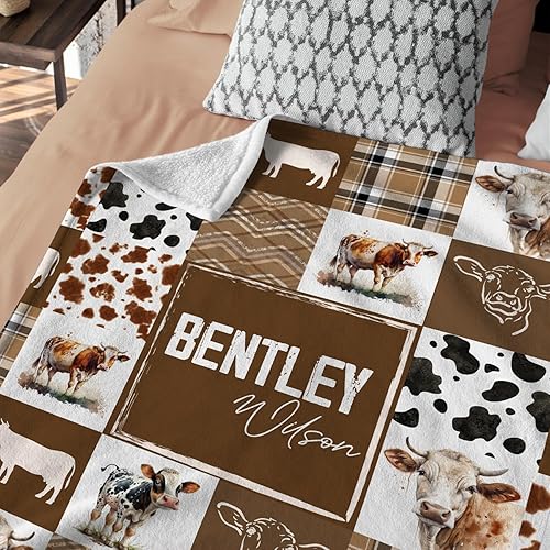 Miniatura 7 de Mantas de bebé de vaca, cosas del oeste de bebé, manta de bebé de vaquero con nombre, mantas de bebé personalizadas para niños y niñas, mantas de