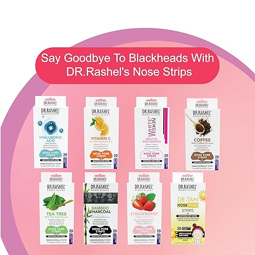 Miniatura 6 de DR.RASHEL Tiras de poros de nariz de fresa para limpieza de poros, eliminación instantánea e indolora de puntos negros  Tiras eliminadoras de puntos