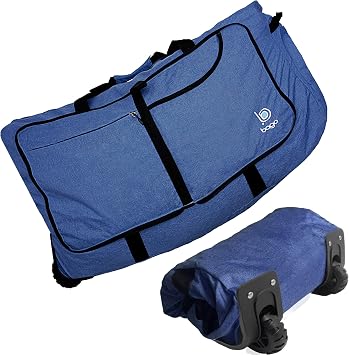 Bago Rolling Duffle Bag with Wheels - 31" 120L Foldable Weekender Bag, Waterproof Travel Duffel Bag, Heavy Duty Lightweight Duffle Bag for Traveling, Rolling Duffel Bag with WheelsSnowDepBlue