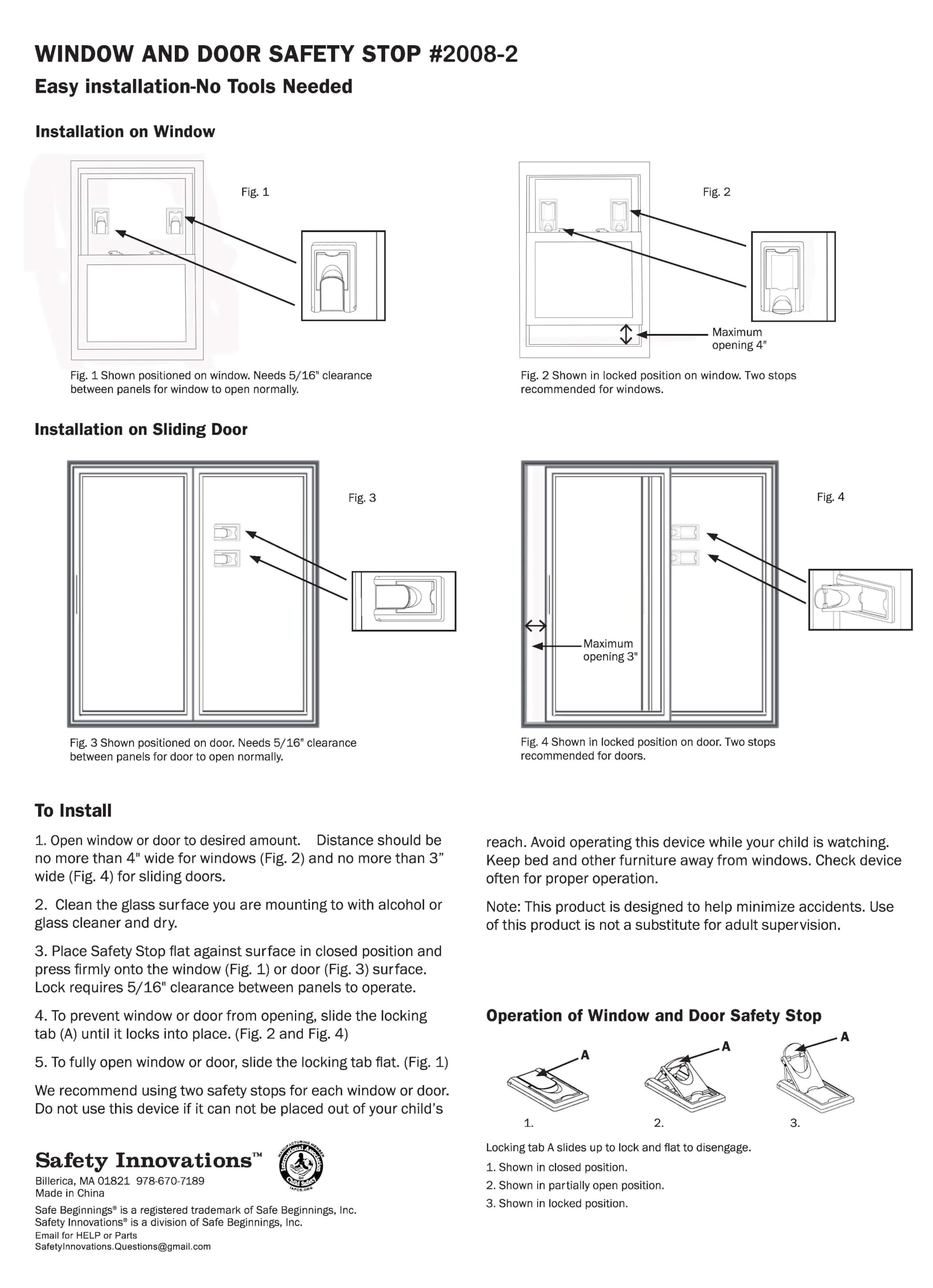 Safety Innovations - Protégez vos fenêtres et portes coulissantes avec notre verrou de sécurité pour fenêtre et porte, (lot de 8)