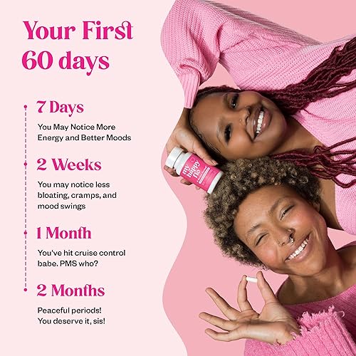 Miniatura 5 de My Happy Flo Suplemento de apoyo para el síndrome premenstrual para mujeres con hierro, apoyo hormonal de alivio del síndrome premenstrual para