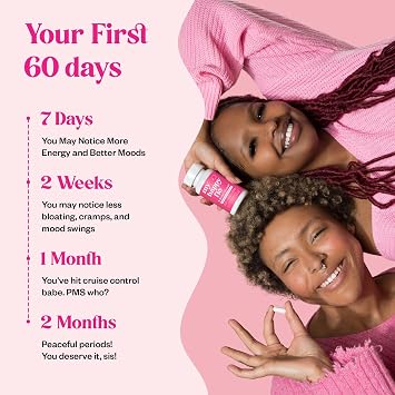 My Happy Flo Period Relief Supplement Cramp Relief, Heavy Periods & Irregular Period Support, Bloating & Fibroid, Gentle Iron, DIM, Magnesium, Vitamin D3, Plant-Based PMS & Hormone Support | 60 Caps
