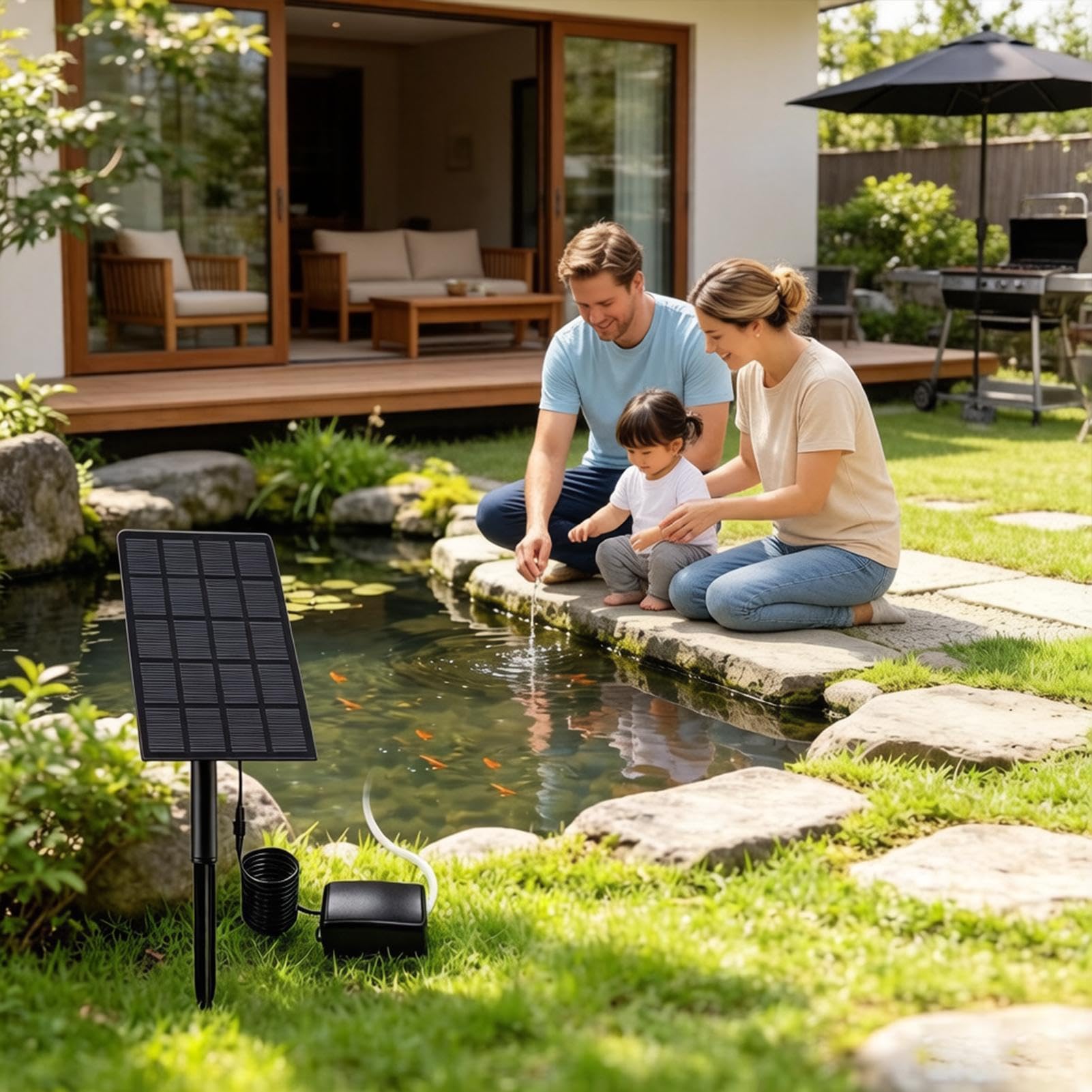Aeratore Ad Energia Solare 2W Basso Rumore IP64 Impermeabile | Aeratore Portatile Per Bacino Koi Adatto Per Acquari, Idroponica, Pesca All'aperto, Stoccaggio Di Frutta
