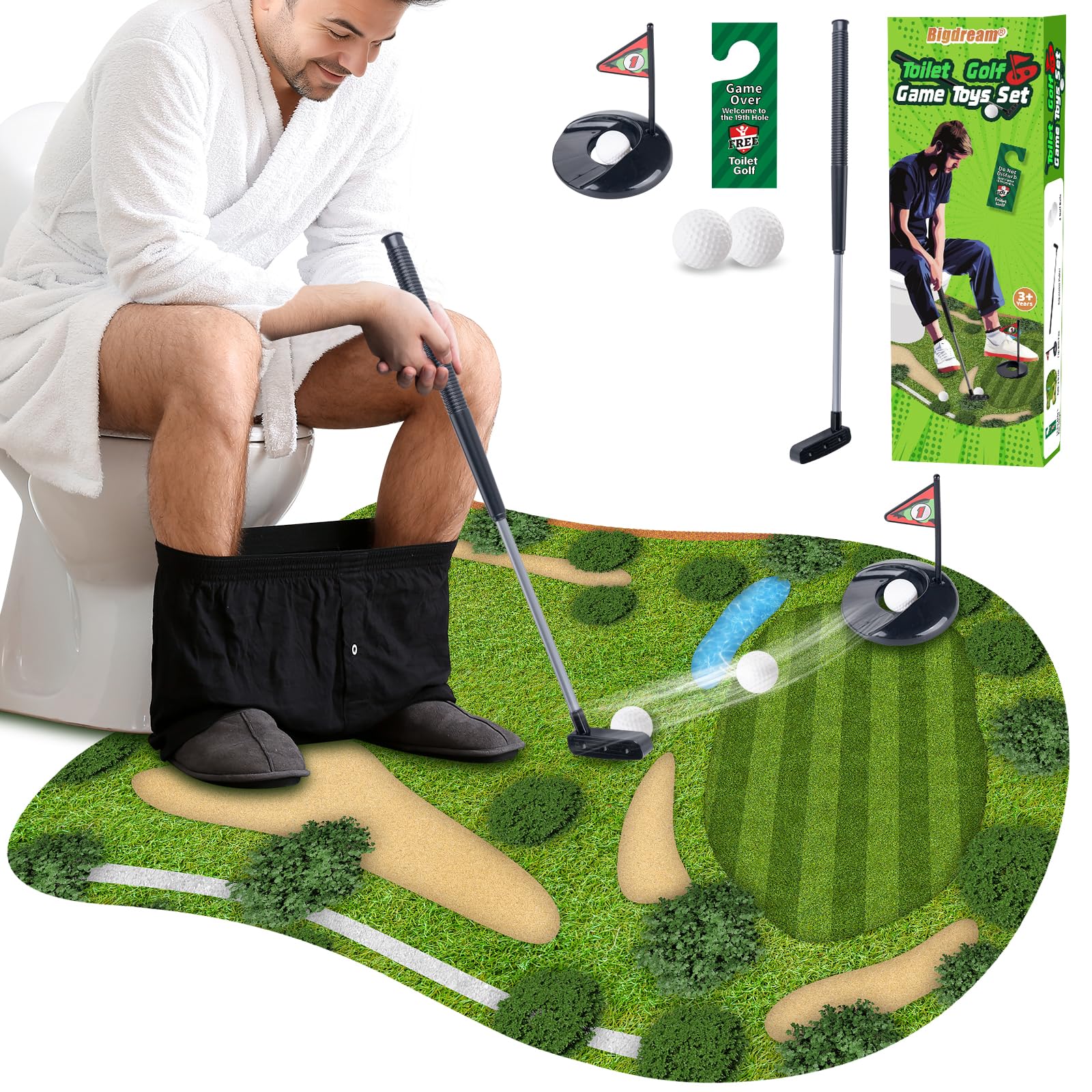 Curated visual reference: Gallery Detail: Amazon Com Toilet Golf Toys Set With Practice Mats Golf