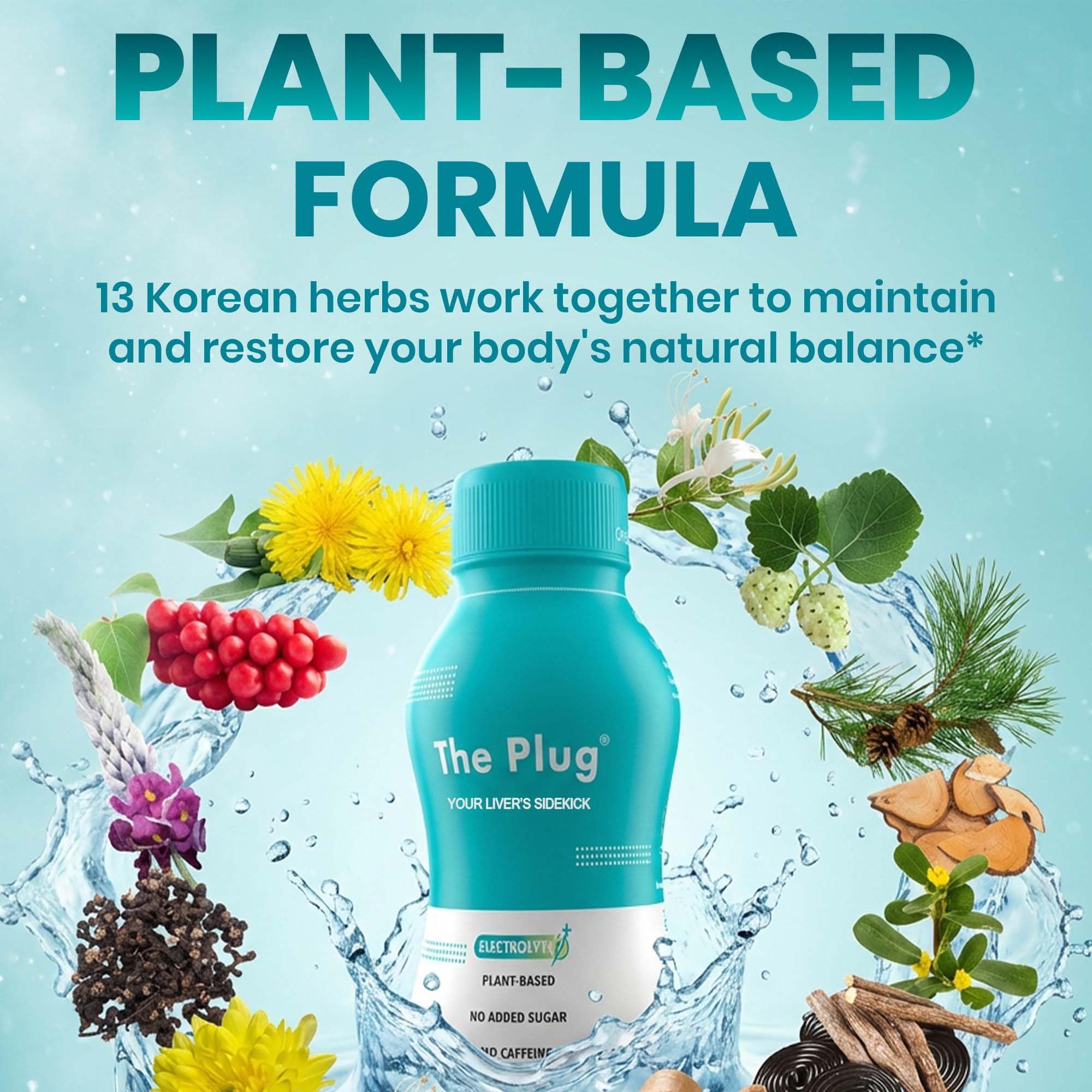 The Plug Liver Cleanse Detox & Repair Drink - Plant Based Herbal Electrolyte Drink for Liver Support & Health, Bloating Relief, Restore Antioxidants & Minerals | Liver Complex Energy Drink (6-Pack) — Amazon image 4