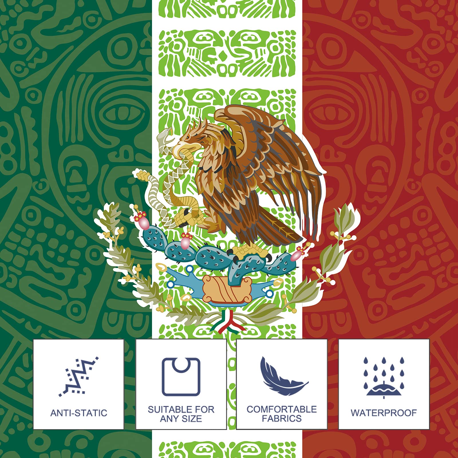 Capas de peluquero para hombres, capas de corte de pelo, capas de estilista con broches impermeables, capa de peluquería profesional grande, 63 x 56 pulgadas (bandera de México), Mexico Flag 5