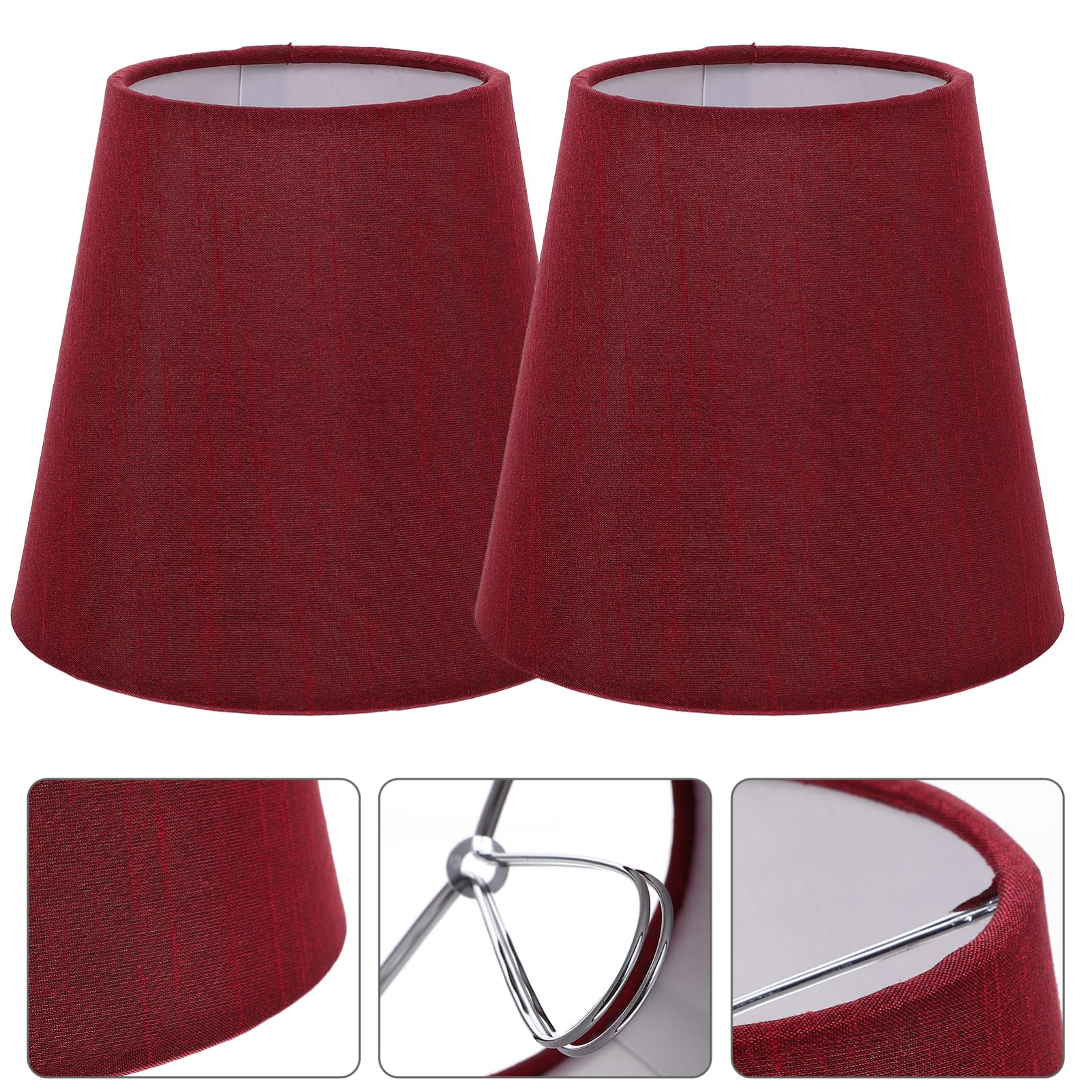 Kichvoe Stoff-Lampenschirm Rot, 17x16x12 Cm – Plissierter Clip-On-Shade Für E27-Fassungen, Dekorativ & Lichtstreuend