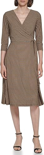 Tommy Hilfiger Vestido midi ajustado y acampanado para mujer