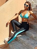 Vista 4 de ATTRACO Pantalones de natación de talle alto - Leggings de natación para mujer