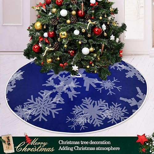 Miniatura 6 de Falda azul para árboles de nieve de Navidad, divertidas decoraciones de Navidad, falda de árbol de Navidad lavable, faldas de árbol para árboles