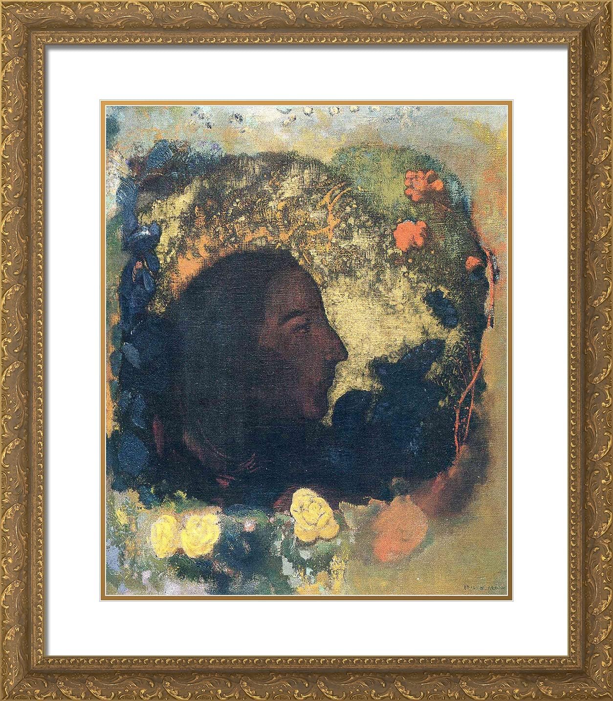 ArtDirect Redon, Odilon 20x23 Gold Ornate Framed Art Print with Double Matting Titled: Gauguin