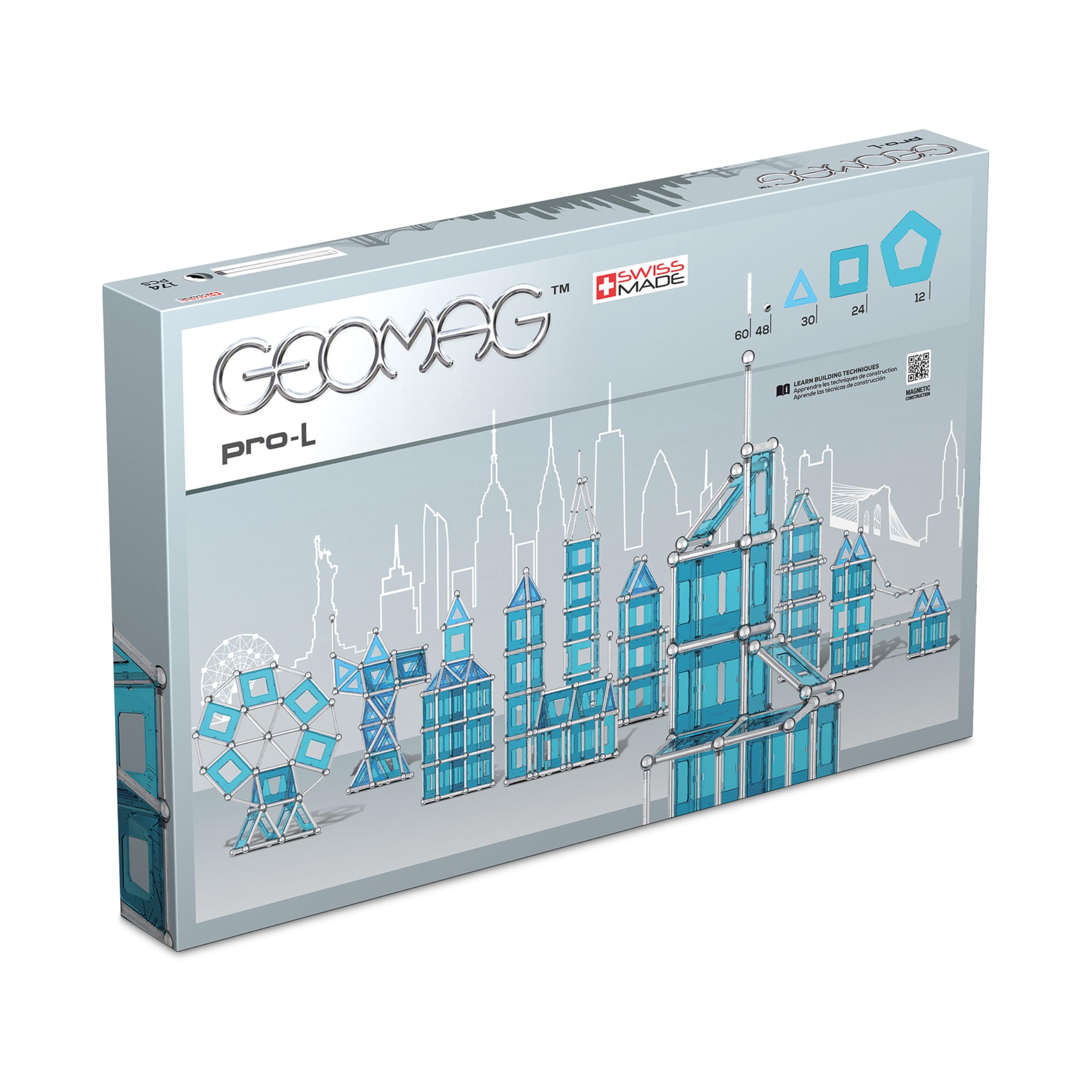 Geomag Skyline New York Gra Budynki magnetyczne, wielokolorowe, 174 sztuki