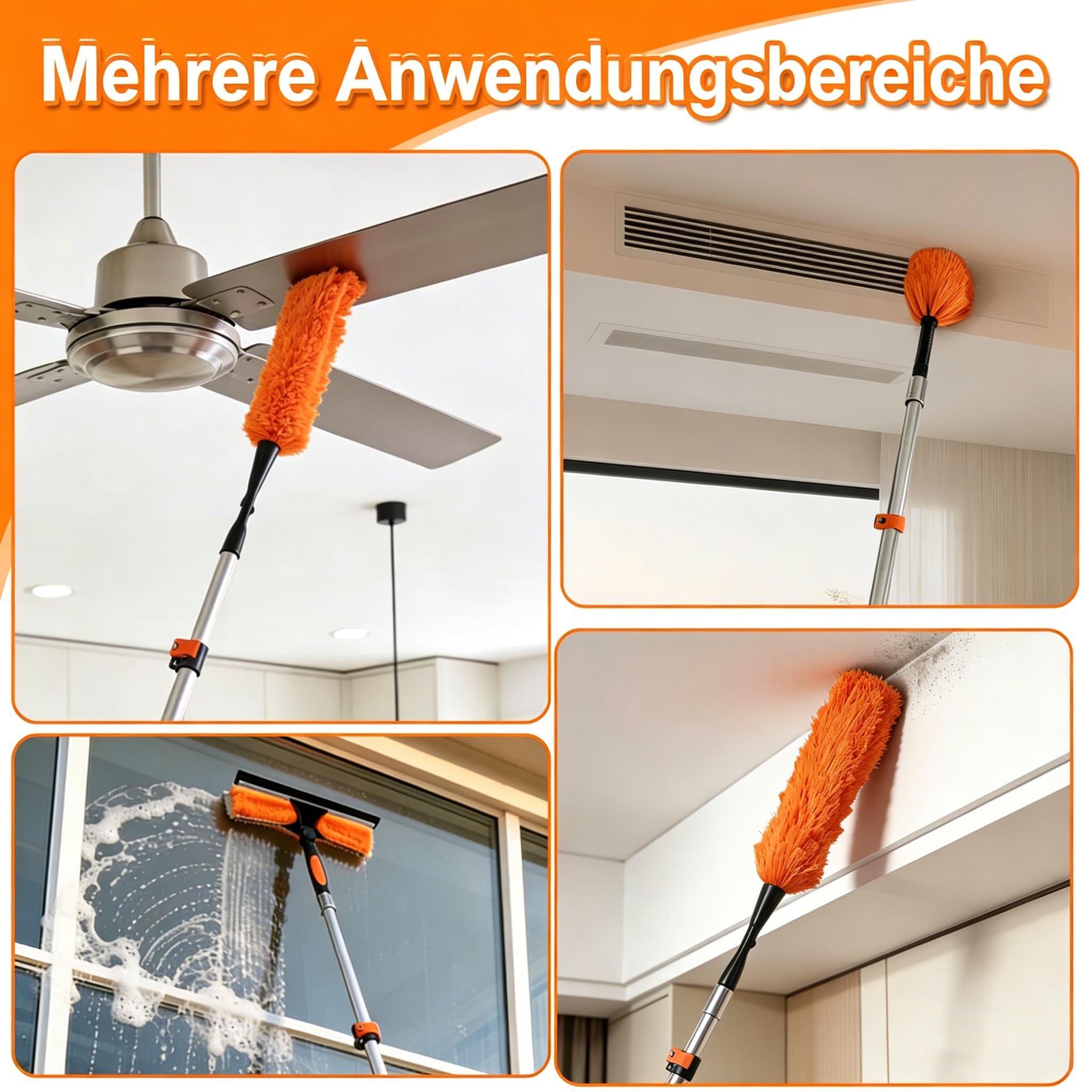 6 m Teleskopstange, Doppelverriegelung, Mehrzweck Verlängerungsstange für Malen & Reinigen