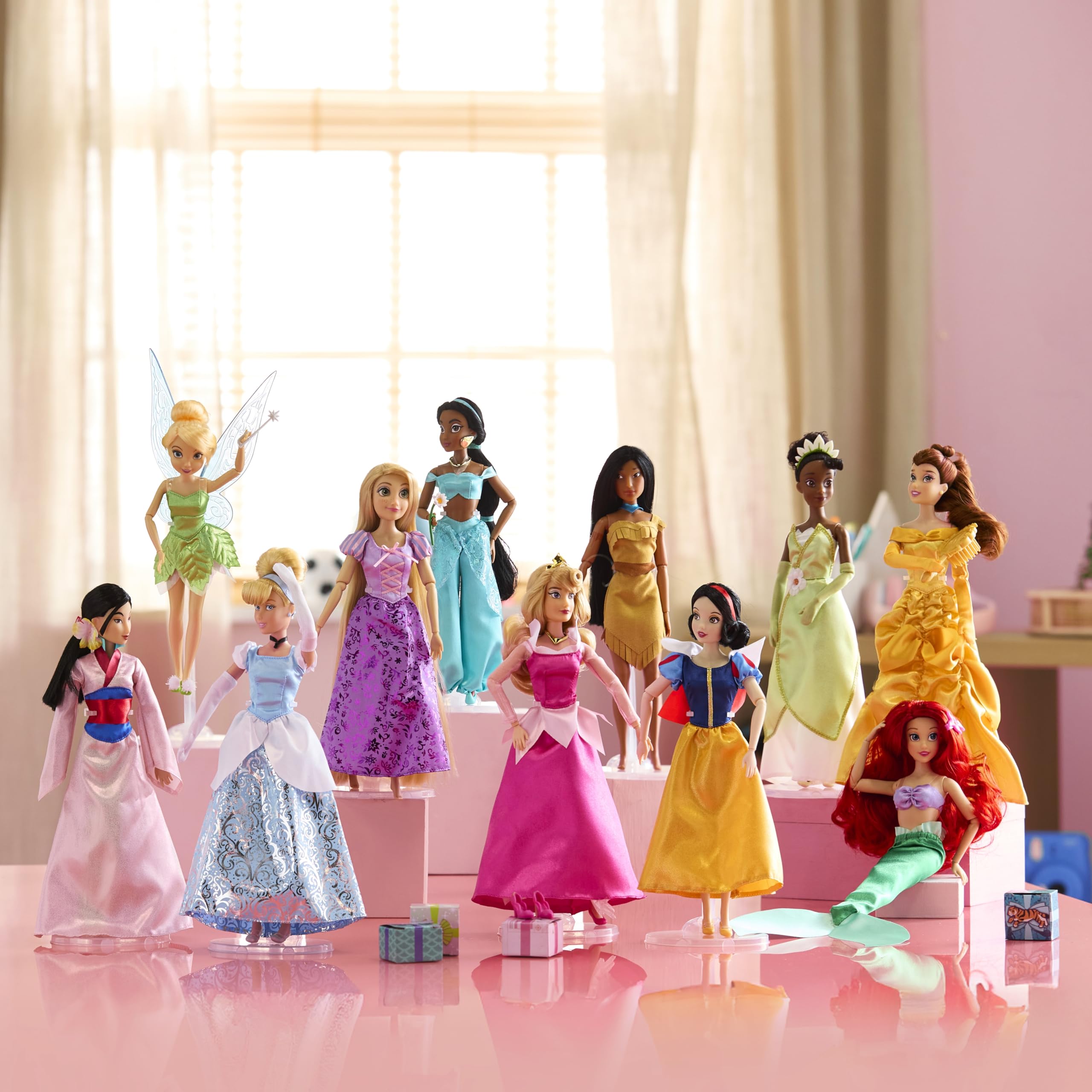 Disney Store Official Princess Doll Set, 11 Toy Dolls, Including