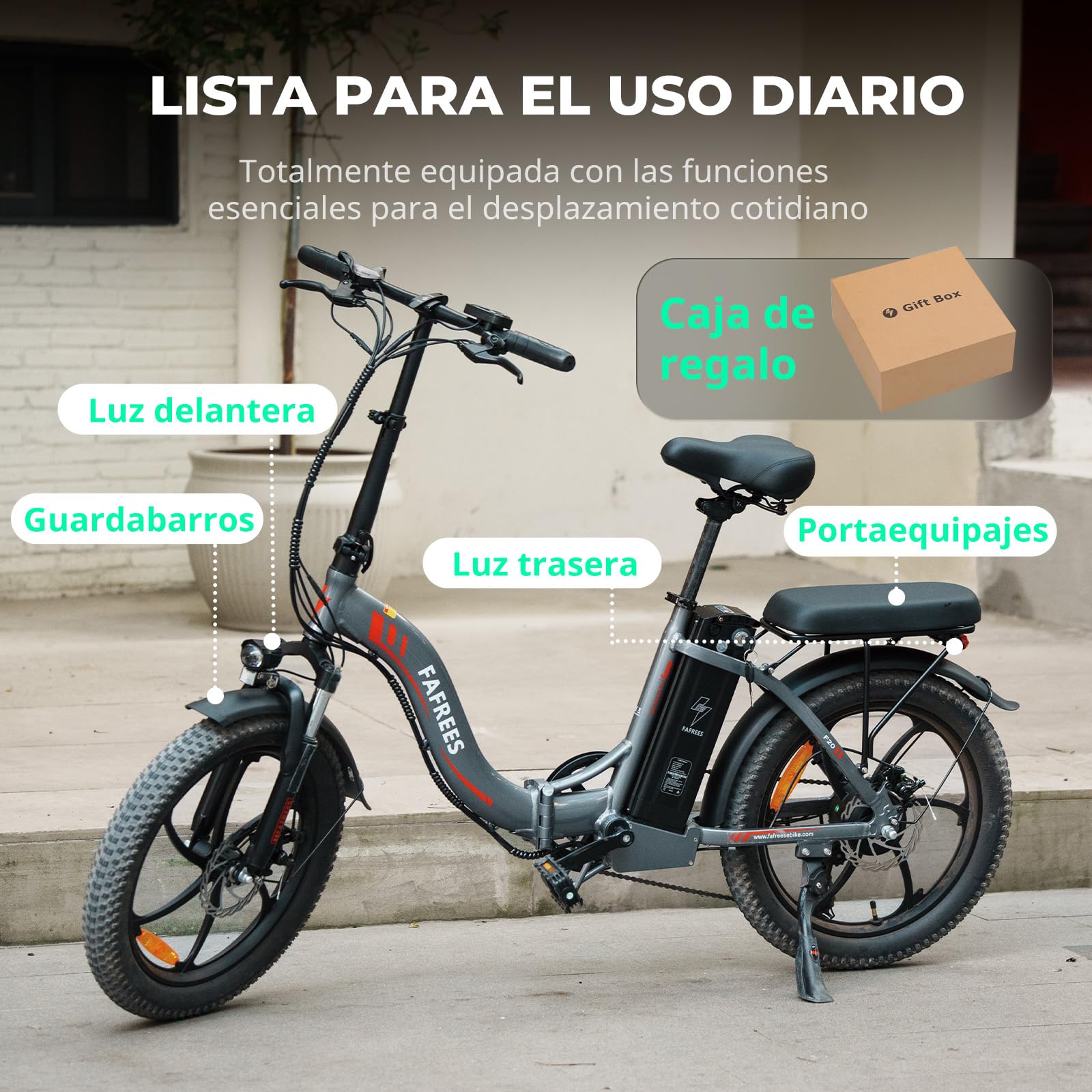 Fafrees [Oficial] F20 Bicicleta eléctrica Plegable, 250W/18Ah/648Wh Bicicleta eléctrica Urbana, 20 Pulgadas Fatbike, 7 velocidades Ebike, Alcance 90km