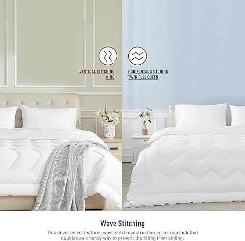 Miniatura 6 de Edredón de algodón tamaño King, relleno alternativo de plumón blanco, relleno de edredón 100% algodón, acolchado esponjoso, ligero, para todas las