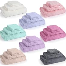 Peryiter 32 Pcs Towels and Washcloths Sets Towel Set of 8, 8 Bath Sheets 8 Washcloth 16 Hand Towels Coral Velvet Microfiber Towel, Soft Absorbent Quick Drying for Beach Pool Bathroom Hotel Spa Shower