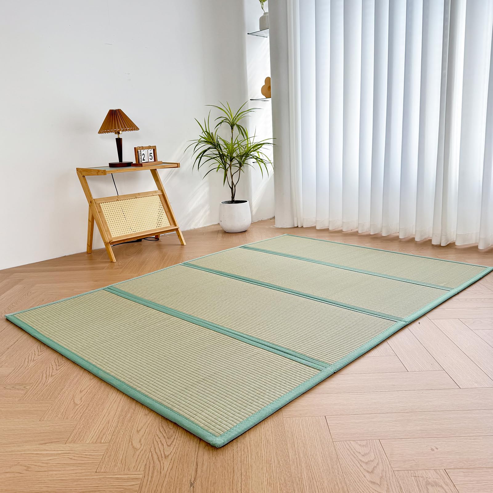 MAXYOYO Tatami Mat for Japanese Futon Mattress (Shikibuton) - Made from Natural Grass, Fresh Fragrance - Perfect for Floor Sleep and Back Pain (200 x 100 x 1.2 cm)