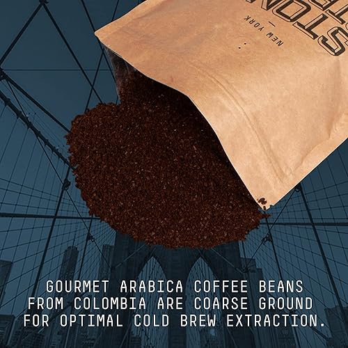 Miniatura 2 de Café frío Stone Street, mezcla fuerte y suave, café de grano entero, tostado oscuro, origen único colombiano, 2 lb
