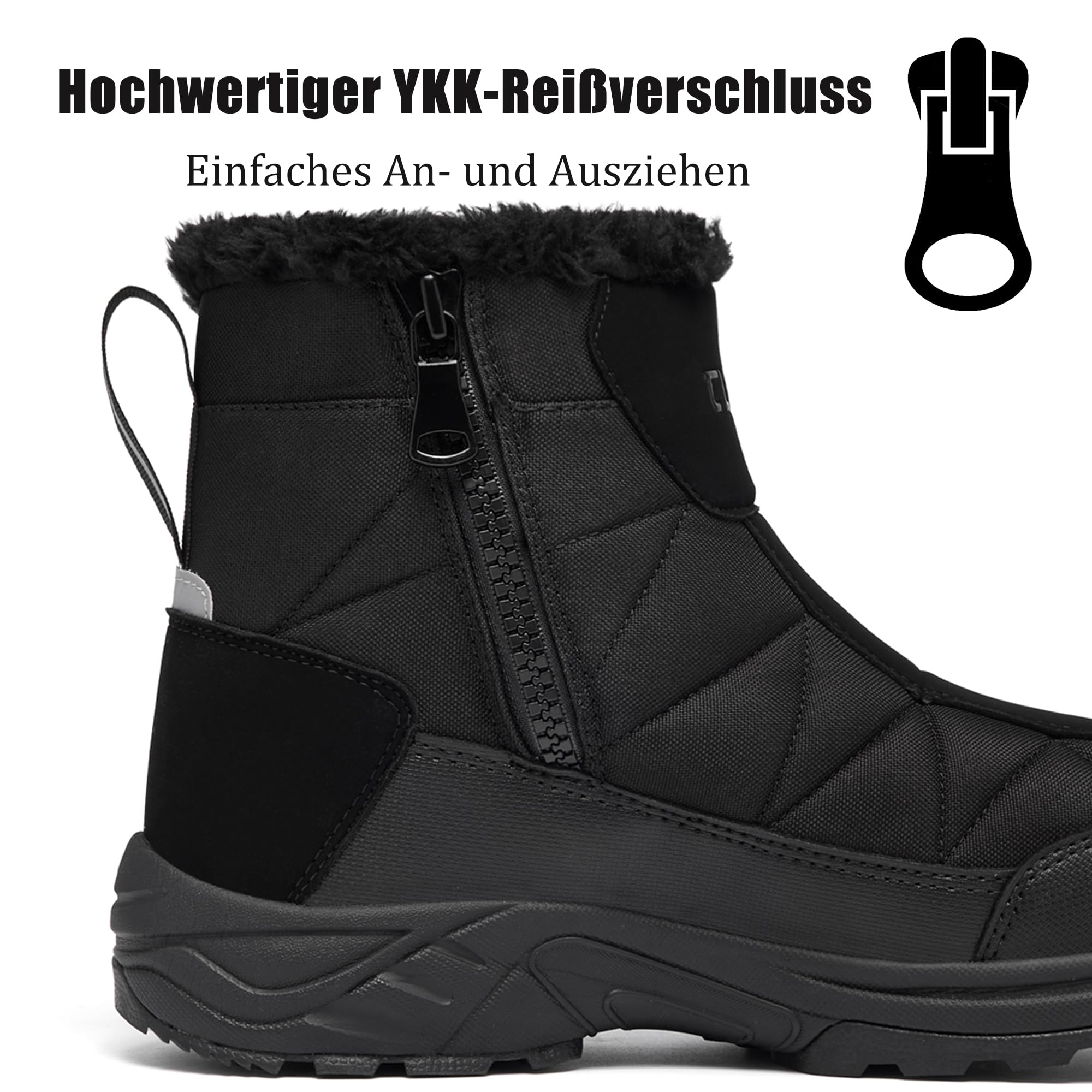 TLOLA Winterschuhe Herren Wasserdicht Warm Gefüttert Schneestiefel | Winterstiefel Herren rutschfest Wanderschuhe Trekkingschuhe Outdoor Schuhe