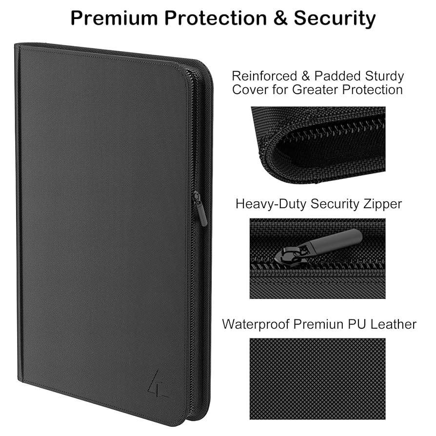 Vision Card Binder 未開封 Vault X Neon Blue 12-Pocket Exo-Tec Zip Binder New Holds 480