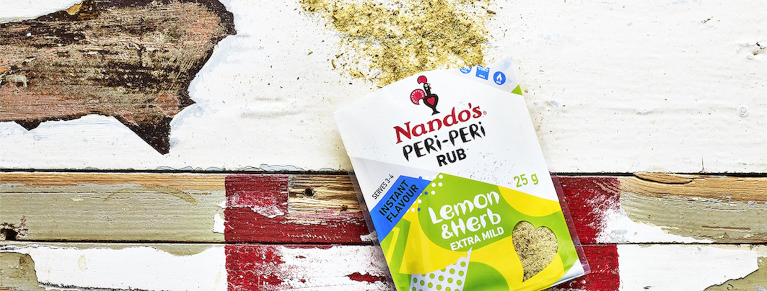 Nando's Limón Y Hierbas Peri Peri Frotan Leve (25g) (Paquete de 6)