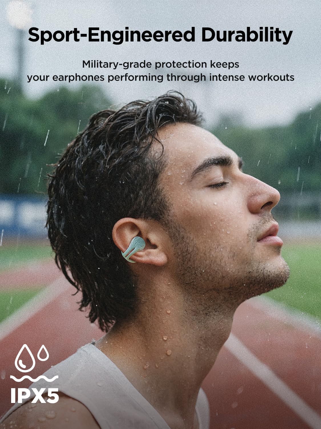 HAKII Auricolari senza fili, auricolari senza fili, Bluetooth 5.4, ergonomici, con clip, con suono stereo/ENC, cuffie aperte con controllo touch, cuffie impermeabili IPX5, per sport, fitness