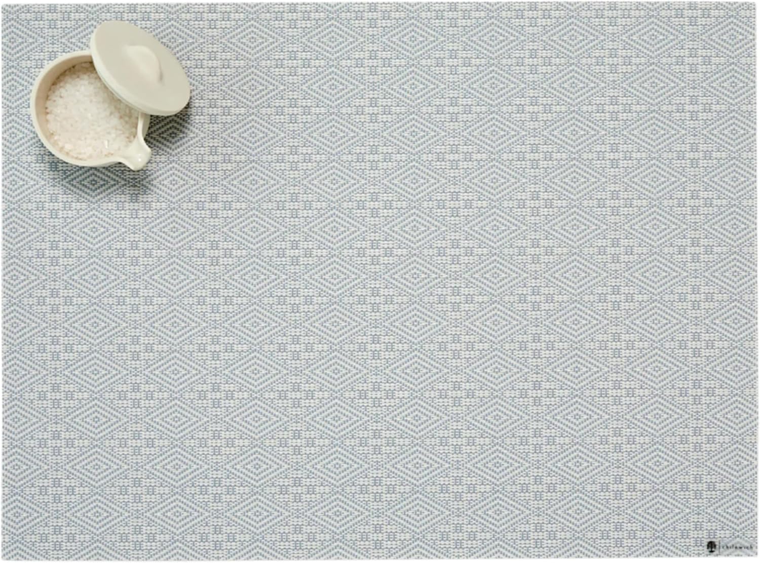 Martha by Martha Stewart | Chilewich Boxwood Placemats - Woven Placemats Set of 4 - Reusable, Stain-Resistant, Indoor/Outdoor Tabletop Protection - Sea - 14" x 19" Rectangle