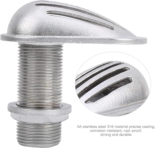 Miniatura 4 de Colador de admisión de barco marino de acero inoxidable 316 a través del casco de recogida de agua cuchara para lanchas marinas, yates, kayak, etc.