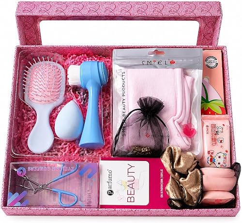 Ultimate Self Care Gift Box for Women – Pamper Set with Perfume, Face Mask, Makeup Tools, Beauty Accessories & Hair Essentials