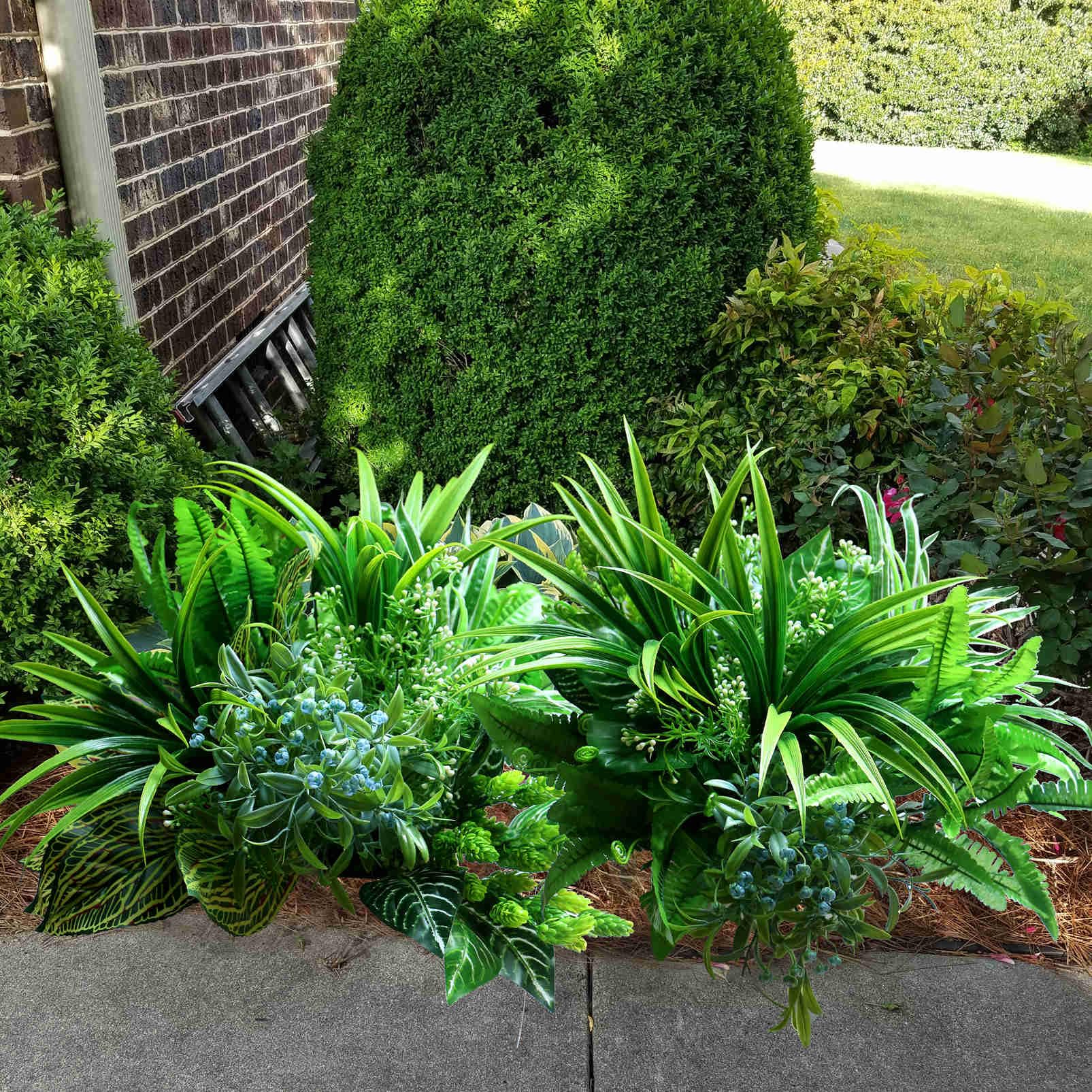 15 piante artificiali fiori per esterni, resistenti ai raggi UV, in plastica, per la casa, il giardino, steli di fiori finti per vaso, finestra, portico, cesto da appendere