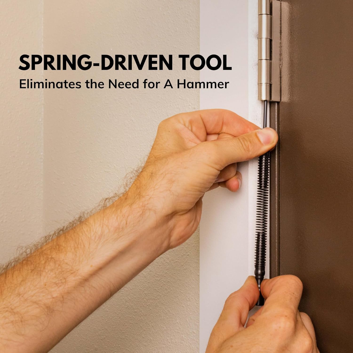 HIT Tool Door Hinge Pin Removal Tool – Spring-Driven Hinge Pin Punch & Steel-Faced Hammer – Compact, Hammerless Tool for Easy Pin Removal & Installation – Made in The USA