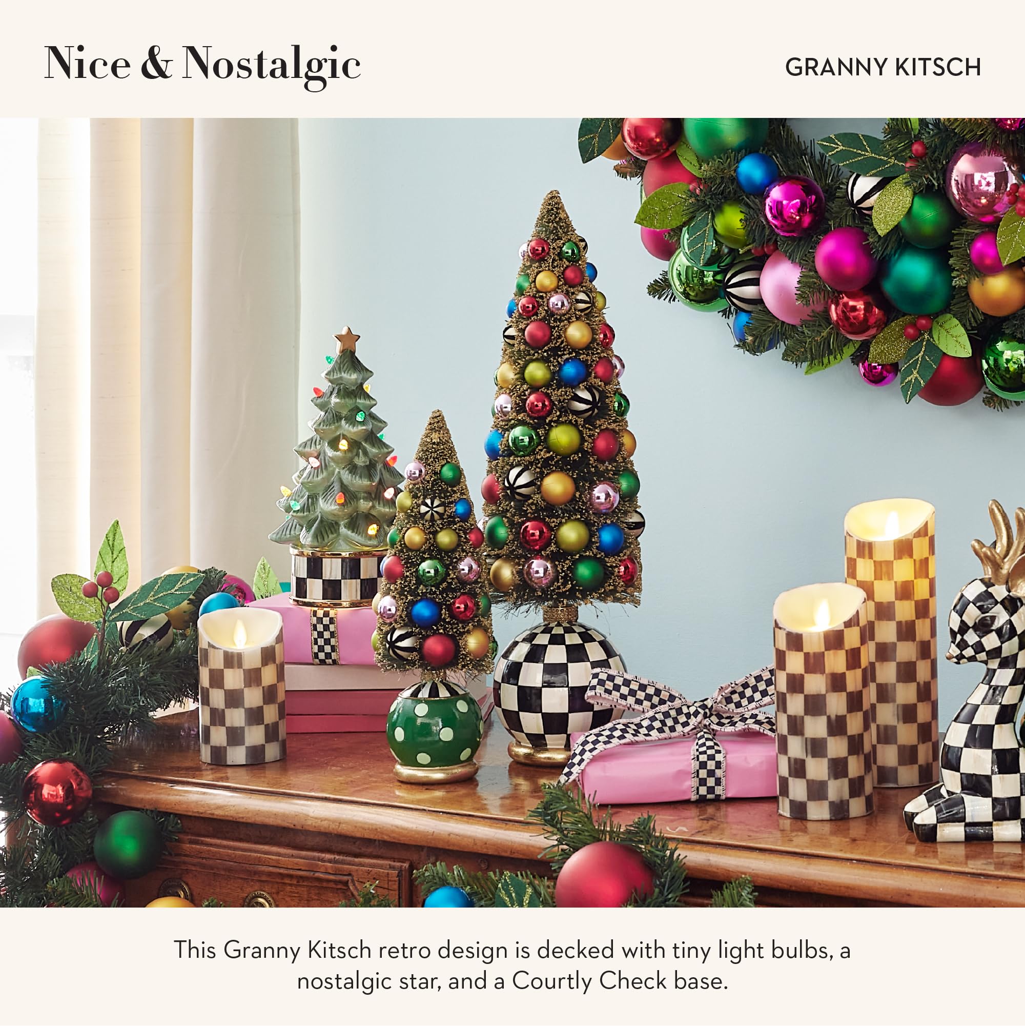 Amazon.com: MACKENZIE-CHILDS Illuminated Retro Tree, Decorative