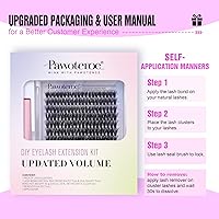 Vista 8 de Pawotence Lash Extension Kit DIY 280pcs Individual Lash Clusters Kit 9-16mm 40D Cluster Eyelash Extension Kit with Lash Bond and Seal, Lash Remover