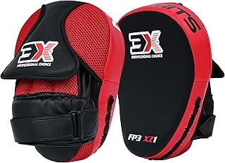 3X Sports Curved Focus Pads Hook & Jabs sparring pads, Boxing Pads, Curved Focus Mitts, Coaching Strike Shield, MMA Kick Muay Thai Training Kickboxing pads